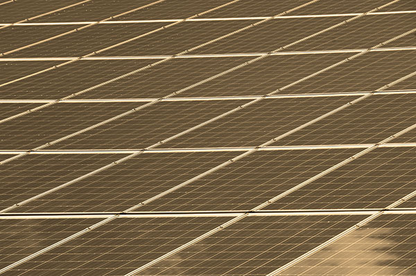 Solar panels close up
